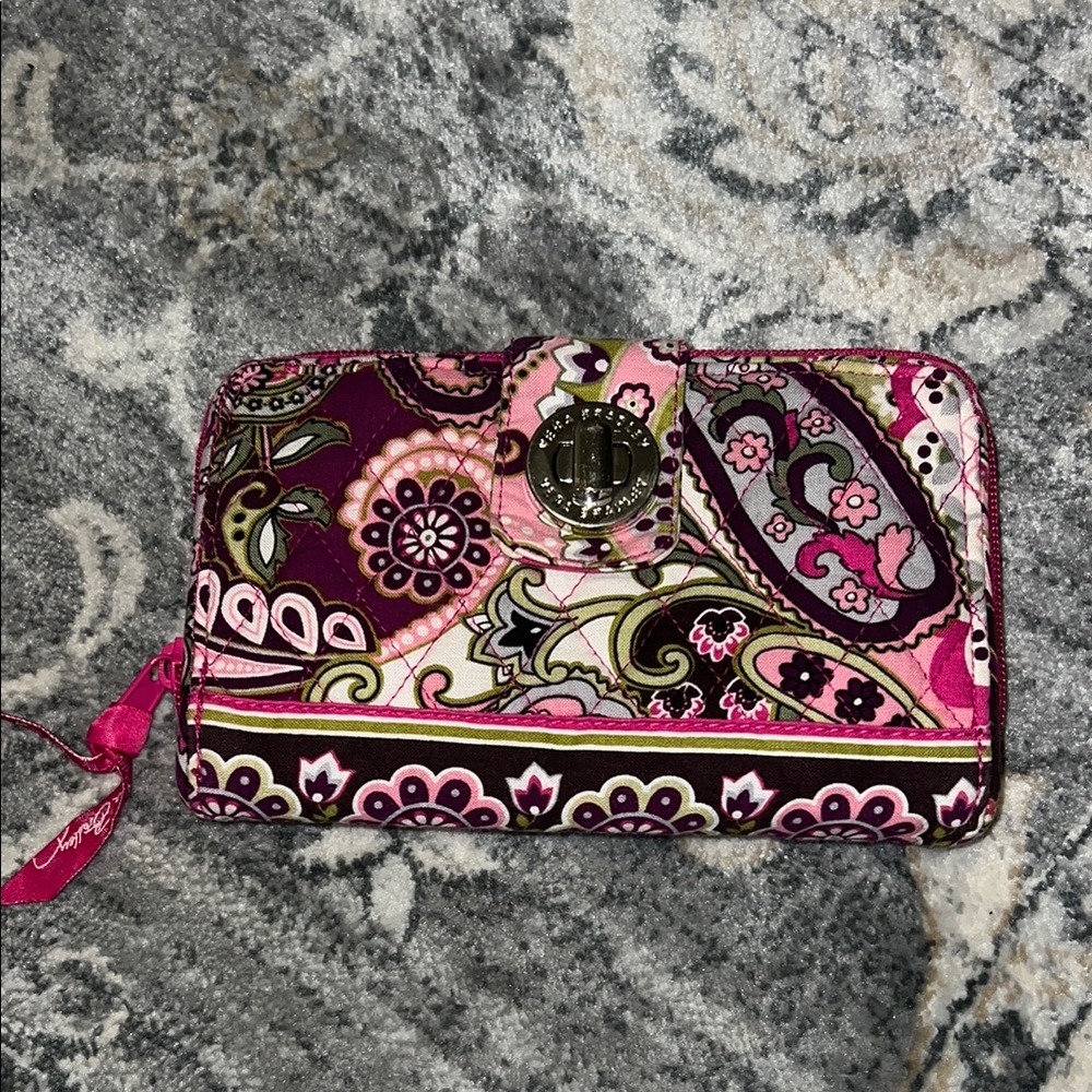 Vera Bradley Pink and Purple Quilted Wallet